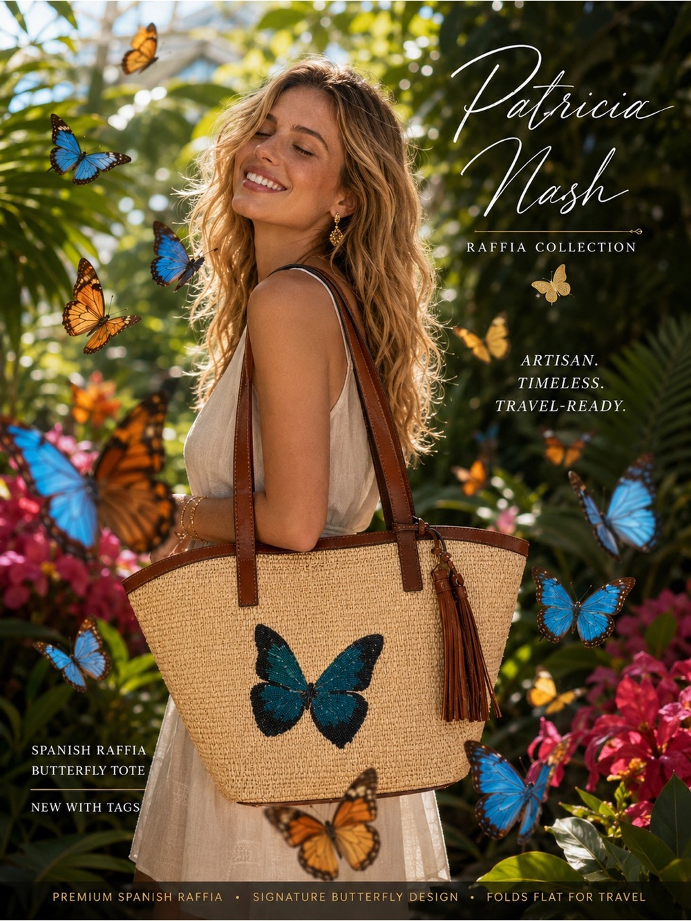 Patricia Nash Marconia Tote Bag Beaded Raffia Collection Stunning NEW $269 MSRP - Picture 13 of 15